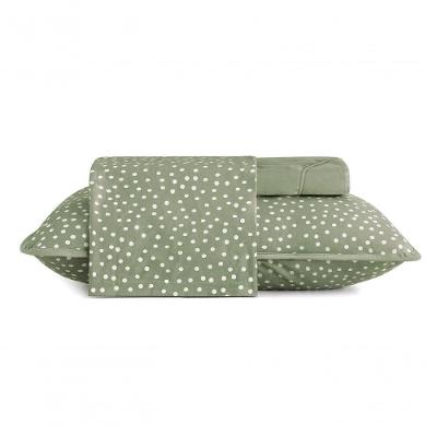 Jogo De Cama Altenburg Solteiro Malha Fio Penteado Bits Verde