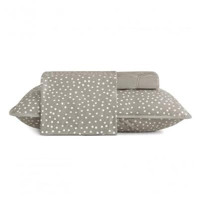 Jogo De Cama Solteiro Altenburg 3 Peças Malha Fio Penteado Bits Cinza