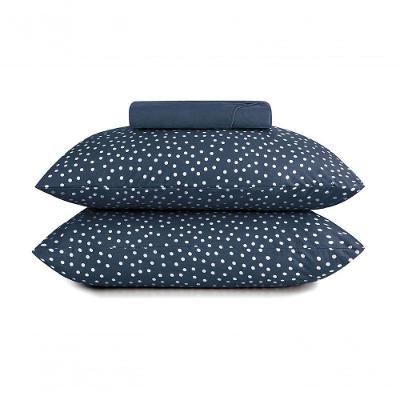 Jogo De Cama Queen 3 Peças Malha Fio Penteado Bits Marinho