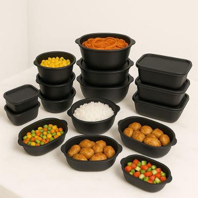 Kit 15 Potes Herméticos De Plástico Com Tampa – Empilháveis E Ultra Resistentes Para Alimentos Preto