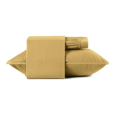 Jogo De Cama Solteiro Altenburg 3 Peças Malha Fio Penteado Amarelo Mostarda