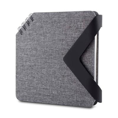 Mini Caderno Com Fecho Magnético 70 Folhas Pautadas Cinza