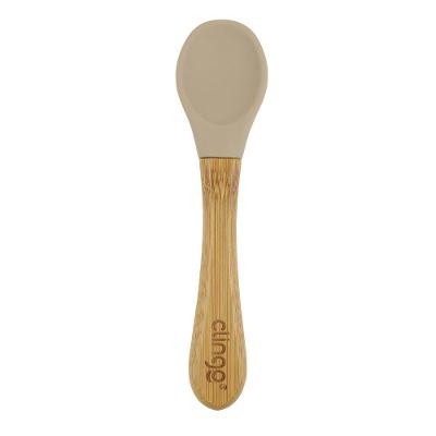 Colher De Bambu E Silicone Fendi Para Bebês – Antimicrobiana
