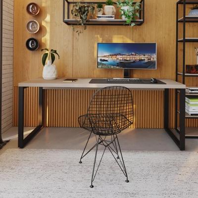 Mesa Presidente 190x70x75cm Yon - Off White-est.preta Off White-est.preta