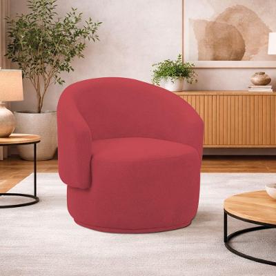 Poltrona Decorativa Sala De Estar Recepção Jasmine Suede Vermelho