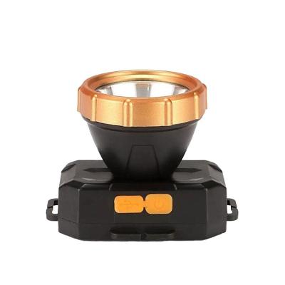 Lanterna De Cabeça Longo Alcance Usb Recarregável Camping Dourado