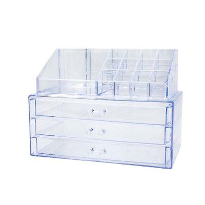 Organizador Porta Maquiagem Acrilico Duplo Batom Pincel 3 Gavetas - Prático E Transparente