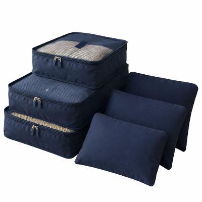 Kit Organizador De Viagem 6 Peças Com Zíper Reforçado Para Mala Mochila E Organização De Roupas