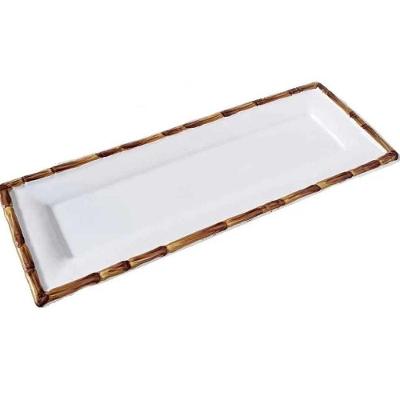 Travessa Branca Bambu 35 X 13,5 Cm Scalla