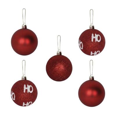 Kit 5 Bolas De Natal Grande 7cm Hohoho Decoração Natalina Enfeite árvore