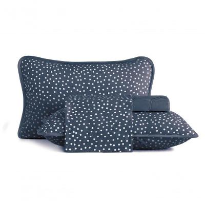 Jogo De Cama Casal 4 Peças Altenburg Malha Fio Penteado Bits Marinho