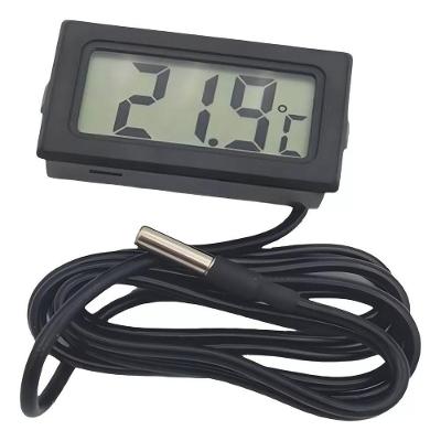 Termômetro Digital Lcd Sensor Temperatura Sonda Culinário Geladeira Freezer Ambiente Aquário Chocadeira Adega 1 Metro Multiuso