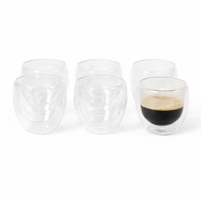 Jogo De 6 Copos Parede Dupla Em Vidro 250ml La Vittra Transparente