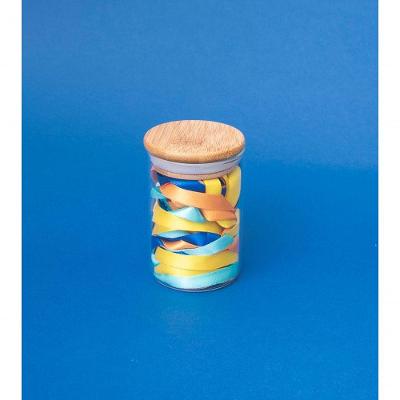 Pote 450ml De Vidro Com Tampa De Bambu Circular Mantimento - Oikos