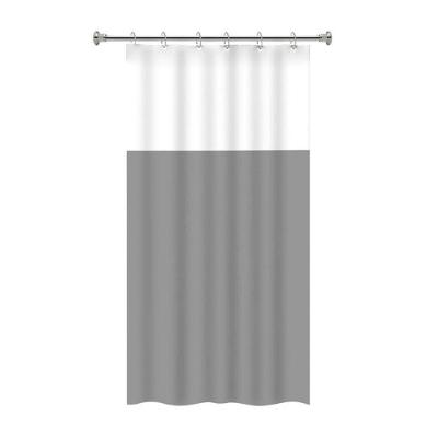 Cortina De Box Para Banheiro Em Pvc Com Visor Liso – 138x198cm – Cinza