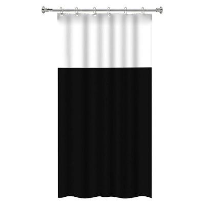 Cortina De Box Banheiro Pvc Com Visor Liso 138x198cm - Preto