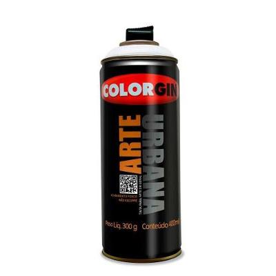 Spray Arte Urbana Branco 944 Colorgin - Tinta Acrílica Fosca Para Alvenaria, Madeira E Metal