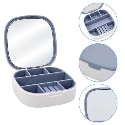 Porta Joias Estojo Portátil Estojo Caixinha Com Espelho - Elegância E Praticidade. Branco