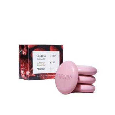 Sabonete Vegetal Em Barra Eudora Instance Morango Irresistível 4 Unidades 80g