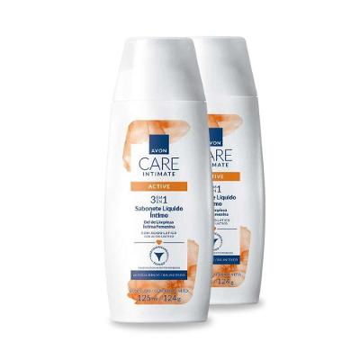 Kit 2x Sabonete íntimo Líquido Care Intimate Active 125ml Avon 2 Unidades
