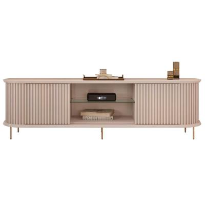 Rack Para Sala Bancada De Tv 75 Pol 218cm Ripado World D04 Off White - Mpozenato