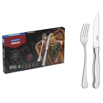 Jogo Para Churrasco Tramontina Zurique Em Aço Inox Facas Jumbo Fio Serrilhado Alto Brilho 12 Peças 6