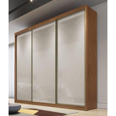 Guarda Roupa Casal 3 Portas 8 Gavetas - Diamond-cumaru Off White - Móveis Novo Horizonte