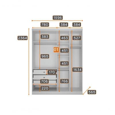 Guarda Roupa 100% Mdf Espelhado 9 Portas 6 Gavetas - Linea-branco - Móveis Novo Horizonte