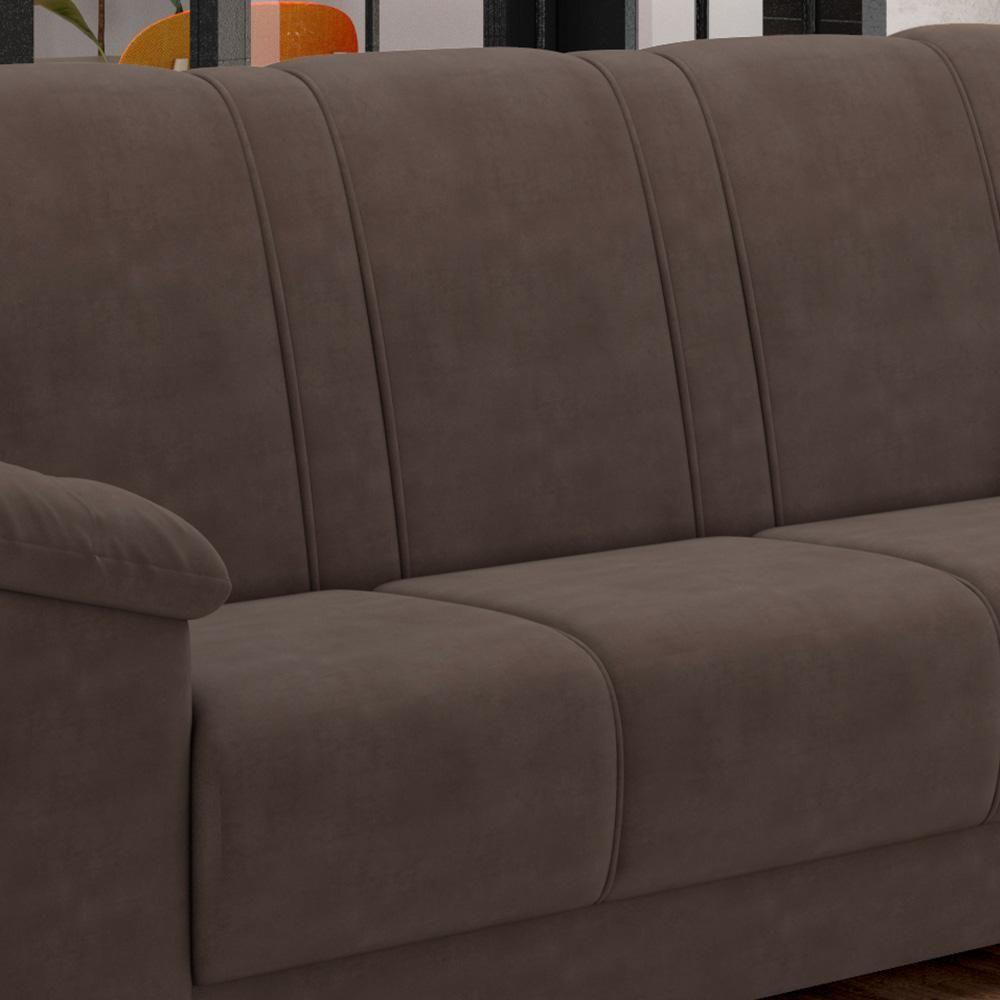 Conjunto De Sofá 2 E 3 Lugares Turim Besthouse Marrom - 4