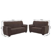 Conjunto De Sofá 2 E 3 Lugares Turim Besthouse Marrom - 2
