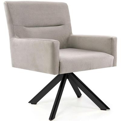 Cadeira Para Sala Angel Giratória Eiffel Preto Veludo Bege - Nexta Casa