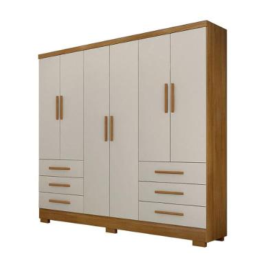 Guarda Roupa Solteiro Com Pés 6 Portas 6 Gavetas - Berlim-cumaru/fendi  - Móveis Novo Horizonte