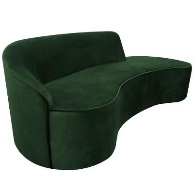Sofá Curvo 04 Lugares 230cm Eron Braço Direito Veludo Verde - Nexta Casa