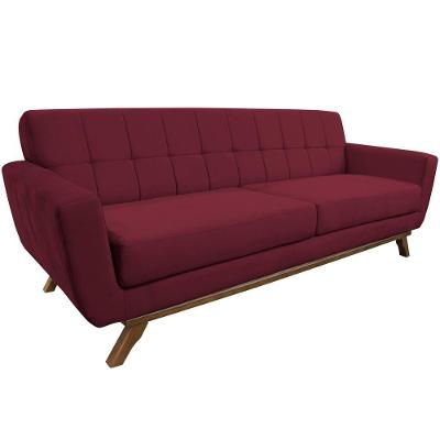 Sofá 04 Lugares 230cm Miami Base Madeira Veludo Marsala - Nexta Casa