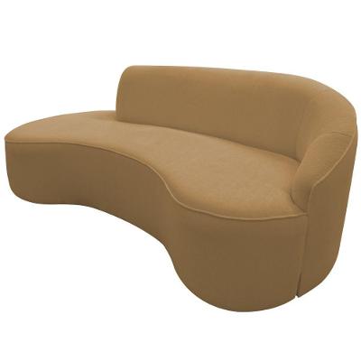Sofá Curvo 02 Lugares 150cm Eron Braço Esquerdo Bouclé Camel - Nexta Casa