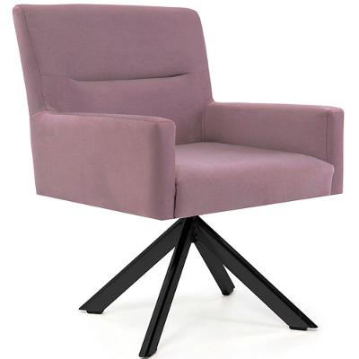 Cadeira Para Sala Angel Giratória Eiffel Preto Veludo Rose - Nexta Casa
