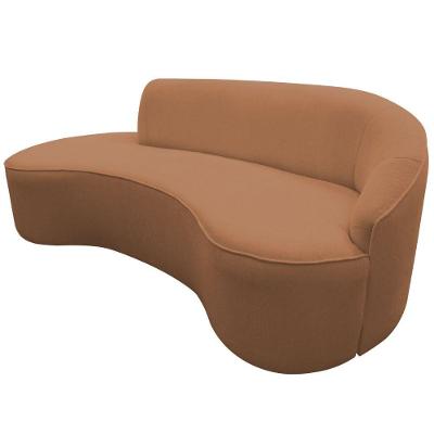 Sofá Curvo 03 Lugares 180cm Eron Braço Esquerdo Bouclé Terracota - Nexta Casa