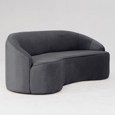 Sofá Curvo Montserrat 180cm 03 Lugares Veludo Cinza Titânio - Nexta Casa