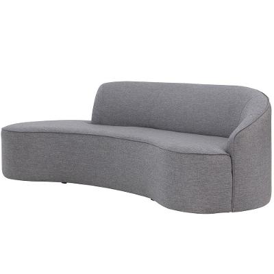 Sofá Curvo 02 Lugares 150cm Braço Esquerdo Eron Linho Cinza Mesclado - Nexta Casa