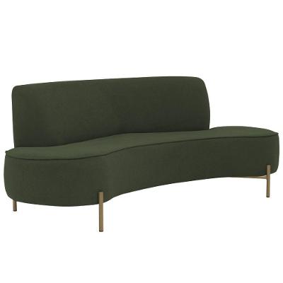 Sofá Orgânico 2 Lugares 150cm Argos Pés Ouro Fosco Linho Verde Musgo - Nexta Casa