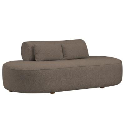 Sofá Orgânico Horizonte 3 Lugares 180cm Bouclé Marrom - Nexta Casa