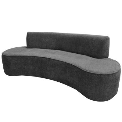 Sofá 03 Lugares 180cm Mônaco Poliéster Cinza Escuro - Nexta Casa