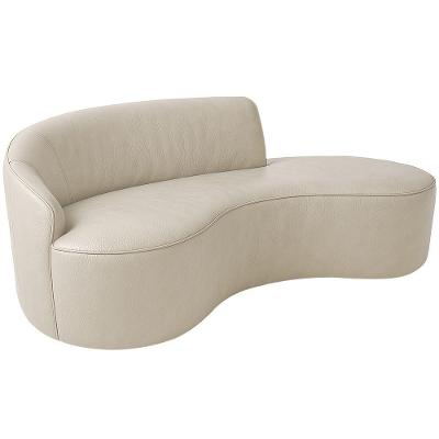 Sofá Curvo 2 Lugares 150cm Eron Braço Dir. Corano Off White - Nexta Casa