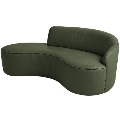 Sofá Curvo 2 Lugares 150cm Eron Braço Esq. Corano Verde - Nexta Casa
