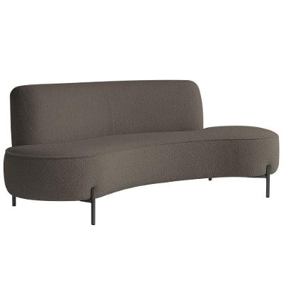 Sofá Orgânico 2 Lugares 150cm Argos Pés Preto Bouclé Marrom - Nexta Casa