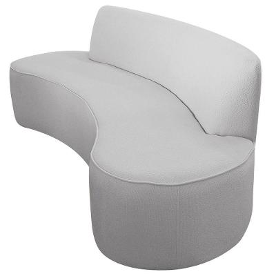 Sofá Orgânico 03 Lugares 210cm Mônaco Bouclé Cinza Claro - Nexta Casa