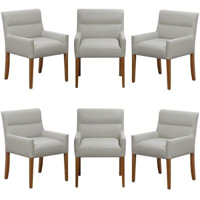 Kit 6 Cadeiras Para Mesa De Jantar Angel Base Madeira Corano Fendi - Nexta Casa