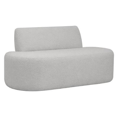 Sofá Reto 02 Lugares 150cm Mônaco Bouclé Cinza Claro - Nexta Casa