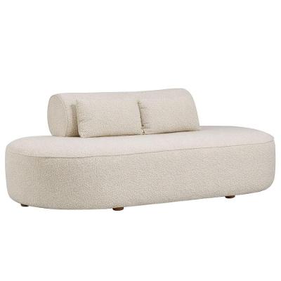 Sofá Orgânico Horizonte 3 Lugares 210cm Bouclé Off White - Nexta Casa