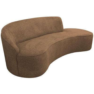 Sofá Curvo 02 Lugares 150cm Eron Braço Direito Linho Camel - Nexta Casa